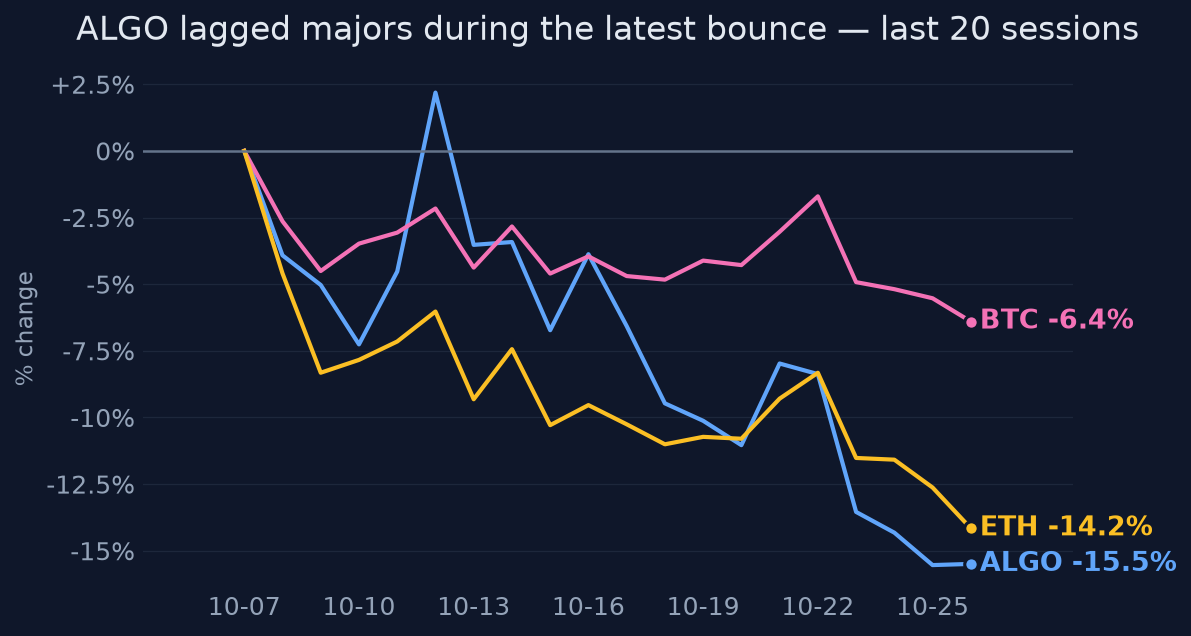 ALGO lagged majors during the latest bounce